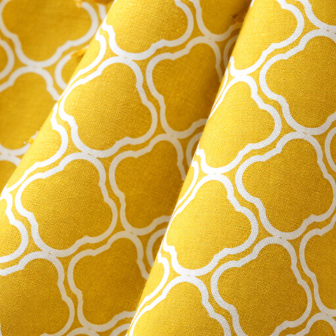 Trellis Yellow Cotton Curtain
