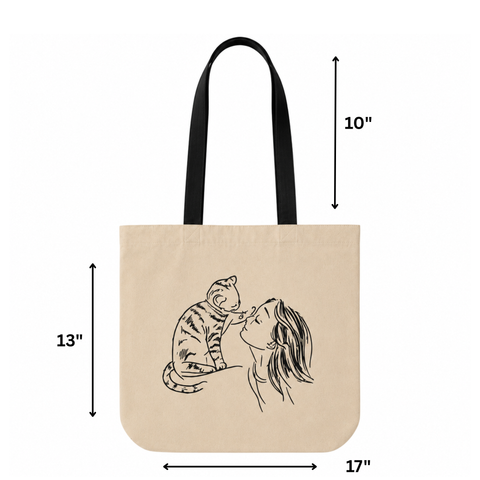 Girl and Cat Tote Bag