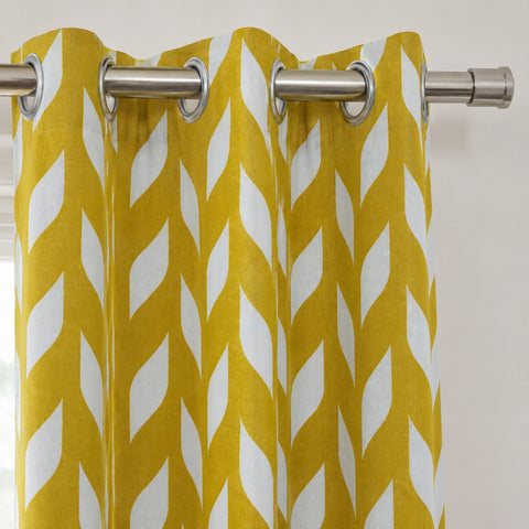 Mustard Diamond  Cotton Curtain