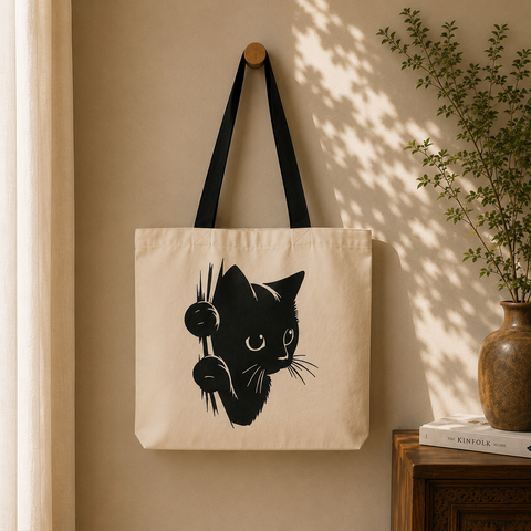 Peeping Cat Tote Bag