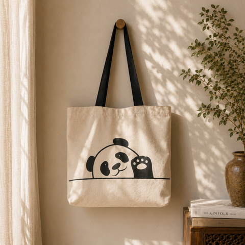 Waving Panda Tote Bag