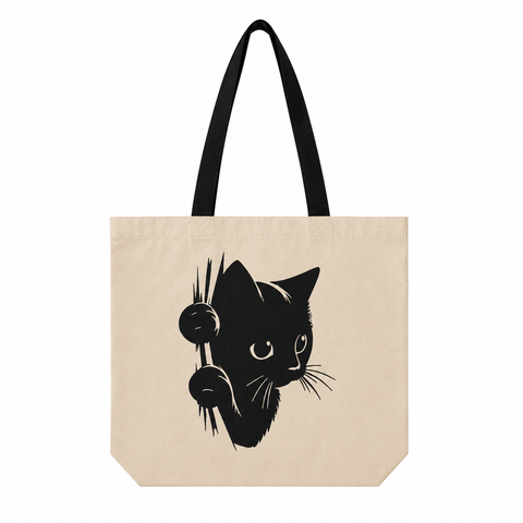 Peeping Cat Tote Bag