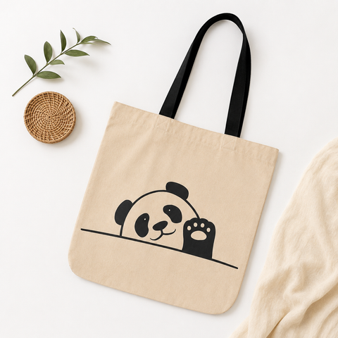 Waving Panda Tote Bag