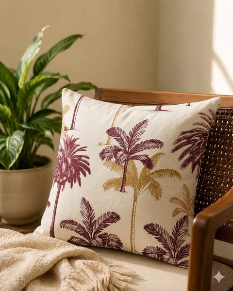 Palm Grove Maroon 16'' Cushion Cover