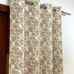 BEIGE FLORAL CURTAIN - Image 2
