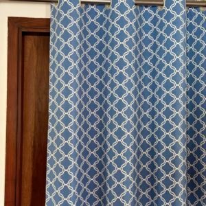 BLUE TRELLIS CURTAIN - Image 2
