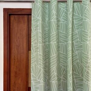 SAGE GREEN LINE CURTAIN - Image 1