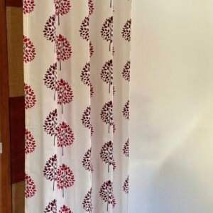 CRIMSON & MAROON LEAF BLOCK CURTAIN - Image 1
