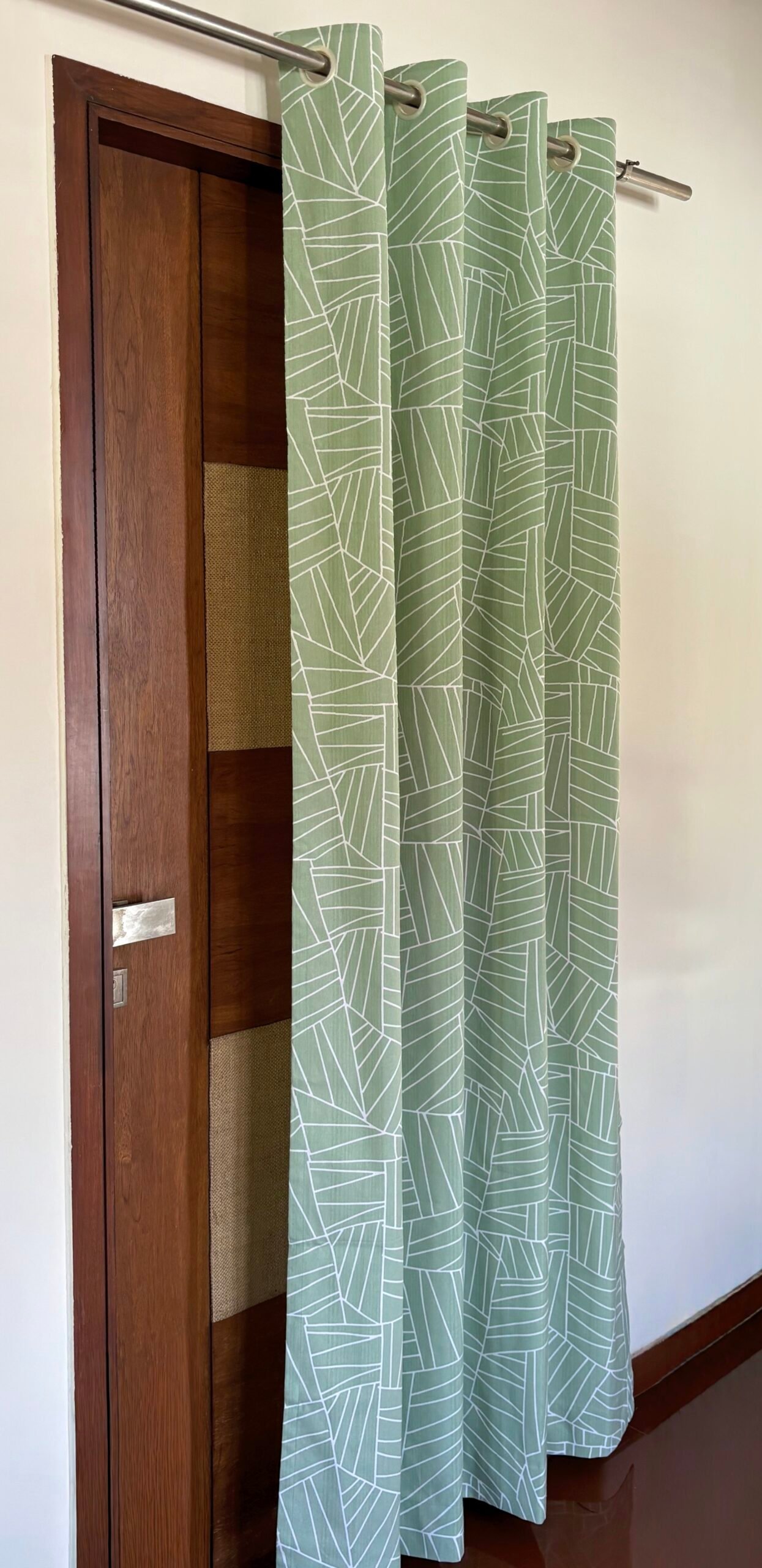 SAGE GREEN LINE CURTAIN - Image 2