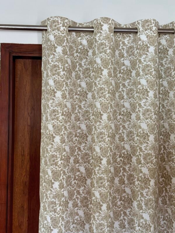 BEIGE FLORAL CURTAIN - Image 3
