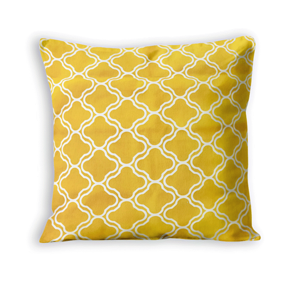 YELLOW TRELLIS CUSHION COVER