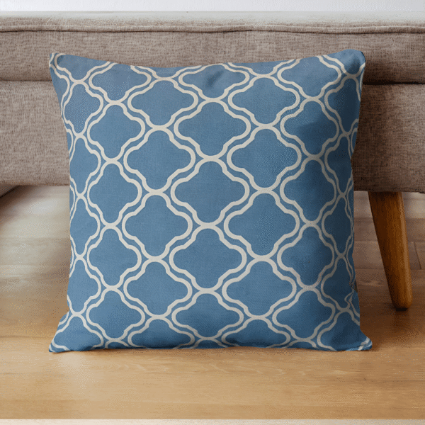 BLUE TRELLIS CUSHION COVER - Image 3
